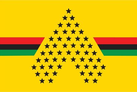 Larry Achiampong, ‘Larry Achiampong, Pan African Flag For The Relic Travellers’ Alliance (Squadron)’, 2017-2021