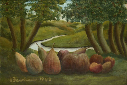 André Bauchant, ‘Fruits dans un paysage’, 1943