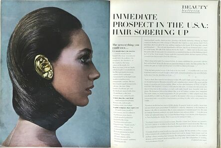 Eduardo Costa, ‘Fashion Fiction I, Vogue Magazine, February 1st,1968. Open on spread of Eduardo Costa's Fashion Fiction I, (Gold Ear), photogrphed by Richard Avedon, model Marisa Berenson and text by Lawrence Alloway, pages 170-171.’, 1968