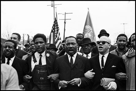 Spider Martin, ‘Dr. King leads the Freedom March along with Ralph Abernathy, James Forman and Reverend Jessie Douglas around the State Capitol in Montgomery in protest of unfair treatment of African Americans and voter discrimination.’, 1965