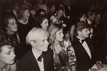 Christopher Makos, ‘Fame (Marisa Beresnson, Andy Warhol, Laren Hutton, Mikhail Baryshinkov) at a Fashion Show in New York City, October 4’, 1982