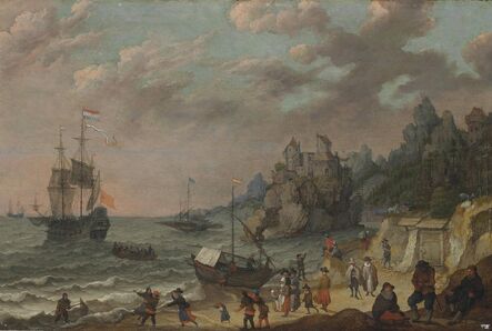 Adam Willaerts, ‘Dutch merchant ships in a harbor’