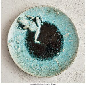 Alexandre Bigot, ‘Frog in Pool Bowl’, circa 1900