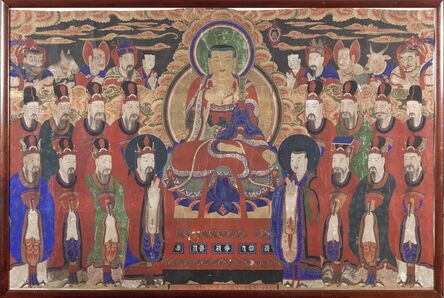 ‘Chichang Bosal (Ksitigarbha Bodhisattva) and the Ten Kings of Hell’, Late 19th or early 20th century