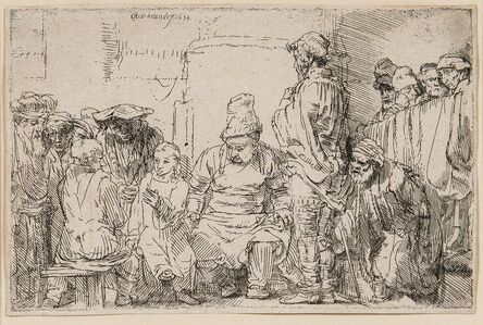 Rembrandt van Rijn, ‘Christ Seated Disputing with the Doctors’, 1654-17th century impression