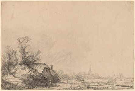 Rembrandt van Rijn, ‘Cottage beside a Canal’, ca. 1645
