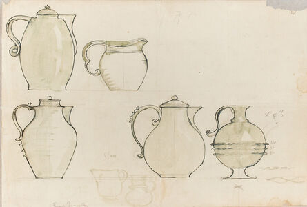 Frank Brangwyn, ‘Sheet of Coffeepot and Jug Designs’, 1930