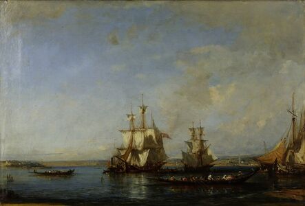 Félix Ziem, ‘Caiques and Sailboats at the Bosphorus’, ca. 19