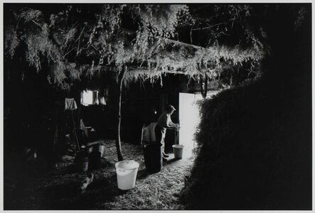 Leonard Freed, ‘Shepherd in mountain hut making cheese, Madonie Mountains, Sicily, Italy ’, 1974