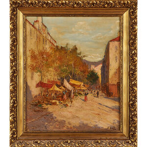 François Nardi, ‘Untitled (market scene) (framed)’