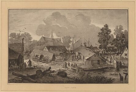 Cornelis Ploos van Amstel and Cornelis Brouwer after Allart van Everdingen, ‘Village with Pond’, ca. 1782