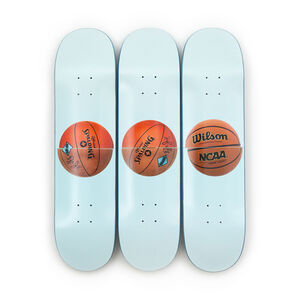 Three Ball 50/50 Tank (Spalding Dr. JK Silver Series, Wilson Supershot) Skateboard Deck (Set of 3)