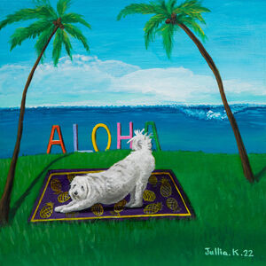 JULLIA KIM, ‘My friends in Hawaii (Teddy on Yoga)’, 2022