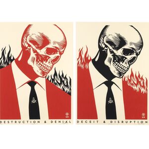 Shepard Fairey, ‘Deceit & disruption / Destruction & Denial (Suite of 2 )’, 2017
