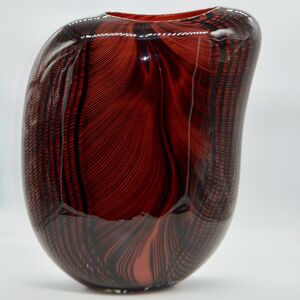 Massimiliano Schiavon, ‘Glass Vase Carnivale Waves, Red and Black ’, 2017