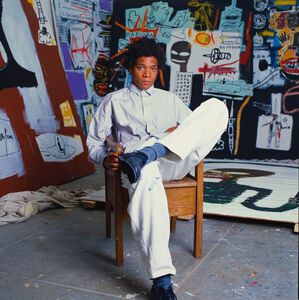 Brad Branson, ‘Jean Michel Basquiat (Sitting Leg Crossed), Venice Beach Studio’, 1984