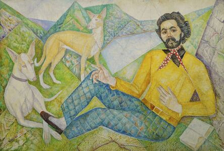 Marie Vorobieff Marevna, ‘John West with his dogs’, 1972