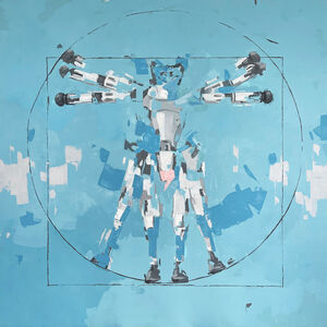 Agnieszka Pilat, ‘Vitruvian Man in Cool Blue’, 2021