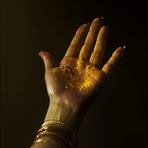 Lord Fauntleroy, ‘Ahmedabad 150306-101 (India, Holi Festival, Warm, Saffron, Hand, Calm)’, 2015