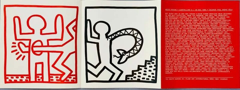 Keith Haring, ‘Keith Haring Paul Maenz exhibition announcement & catalog ’, 1984, Ephemera or Merchandise, Offset printed exhibition announcement and catalog, Lot 180 Gallery