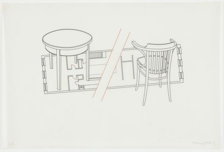 Michael Craig-Martin, ‘Untitled (apartment floor plan with chair and table)’, 1981