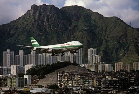 Greg Girard, ‘'Lions Rock, Cathay Pacific Jet and Kowloon Walled City' Hong Kong’, 1989