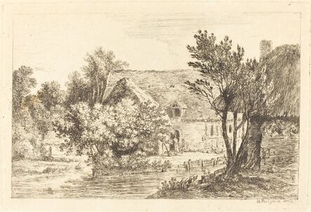 Nicolas Pérignon, ‘A House and a Shaded Cottage on the Banks of a River’, ca. 1770