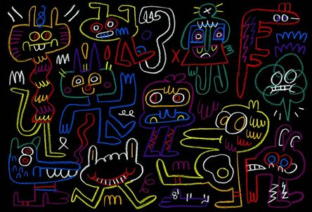 Jon Burgerman, ‘Friends in neon’, 2015
