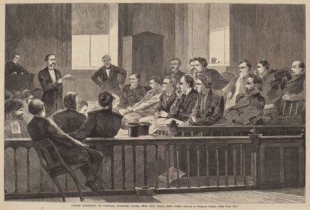 After Winslow Homer, ‘Jurors Listening to Counsel, Supreme Court, New City Hall, New York’, published 1869