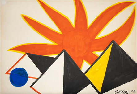 Alexander Calder, ‘Three Pyramids + Blue Ball’, 1973