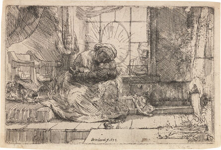 Rembrandt van Rijn, ‘The Virgin and Child with the Cat and the Snake’, ca. 1654