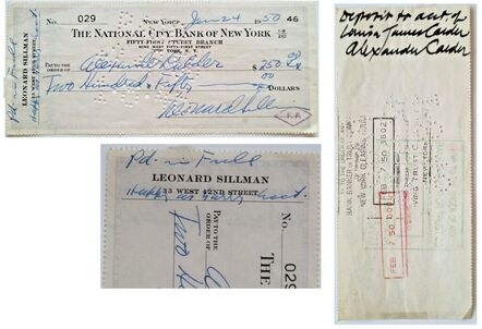 Alexander Calder, ‘"Check", 1950, Check from Leonard Sillman (producer) to Alexander Calder for $250’, 1950