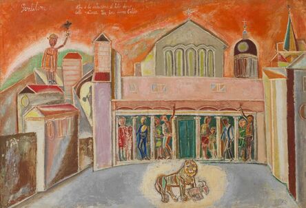 Franco Gentilini, ‘Cattedrale con leone’, 1951