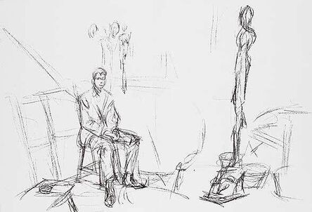 Alberto Giacometti, ‘Seated Man and sculpture’, 1961