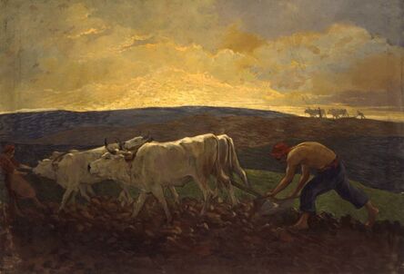 Giovanni Marchini, ‘Ploughing (The last painting of Giovanni Marchini)’, 1945