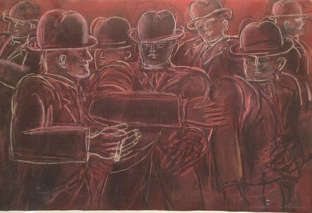 Lester Johnson, ‘UNTITLED  (MEN IN BOWLER HATS)’, 1973