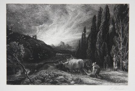 Samuel Palmer, ‘Early Ploughman or The Morning Spread Upon the Mountains’, 1861