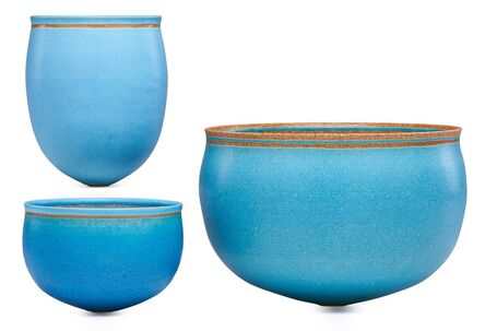 Alev Ebüzziya Siesbye, ‘Three turquoise bowls, Paris’, 1990s