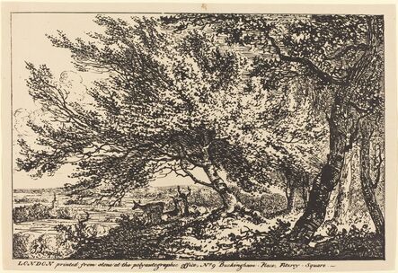 John Laporte, ‘Landscape with Deer under Trees’, 1807