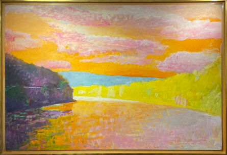 Wolf Kahn, ‘Orange Sky, Orange River’, 1991