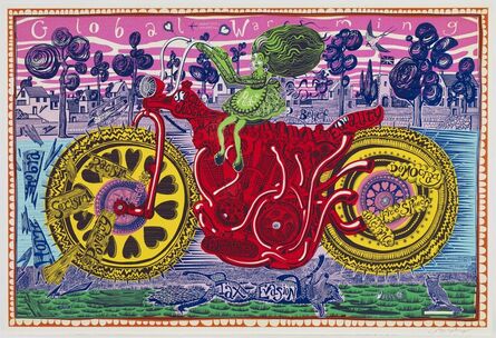 Grayson Perry, ‘Selfie with Political Causes (2018) (signed)’, 2018