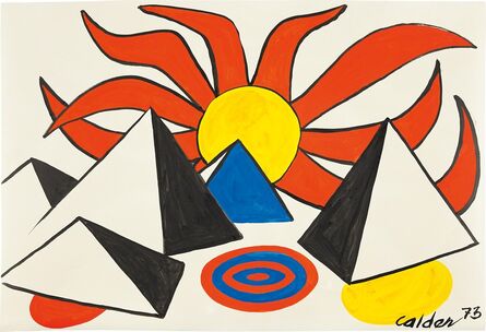 Alexander Calder, ‘Composition (Pyramids and Sun on Target)’, 1973
