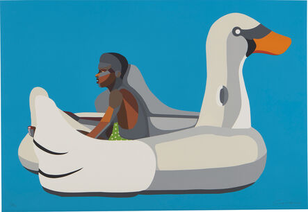 Derrick Adams, ‘Boy on Swan Float’, 2020