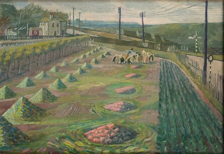 Evelyn Dunbar, ‘Land Workers at Strood’, ca. 1938