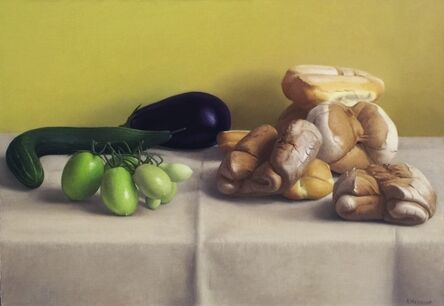 Amy Weiskopf, ‘Still Life with Green Tomatoes and Bread’, 2011