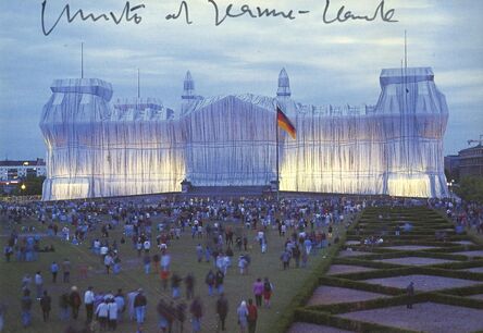 Christo and Jeanne-Claude, ‘Berlin 1995: Der von Christo und Jeanne-Claude verhüllte Reichstag (Hand Signed by Christo and Jeanne-Claude)’, 1995