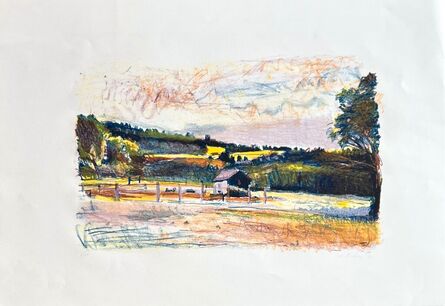Wolf Kahn, ‘Purple Barn in Landscape’, 1980