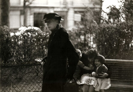 Bruce Davidson, ‘Widow of Montmartre, Mme. Fauché (with Children Comforted by Their Mother on Park Bench)’, 1956