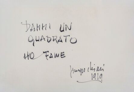 Giuseppe Chiari, ‘Dammi un quadrato ho fame’, 1979