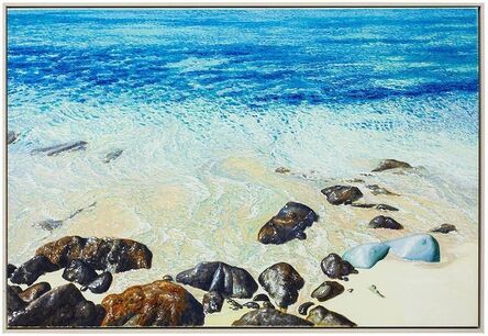 Fabio Aguzzi, ‘ST BARTH Vivid Realistic Beach Scene with Rocks and Waves’, 21st Century